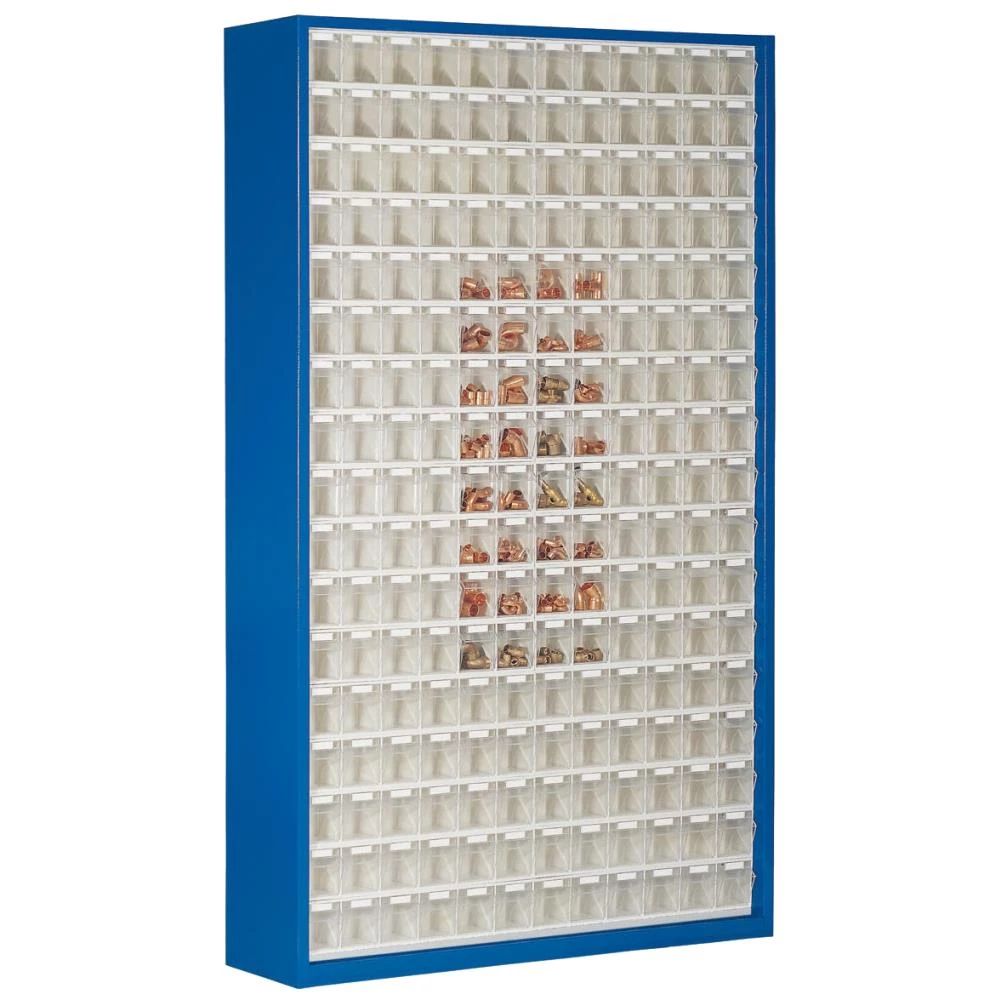 WEZ tiltboks 1270×250×2000mm, 17×12 rum, blå WEZ tiltboks 1270×250×2000mm, 17×12 rum, blå