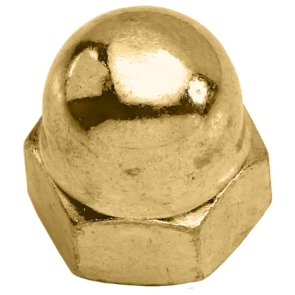 Topmøtrik DIN1587 messing M10, pk/100