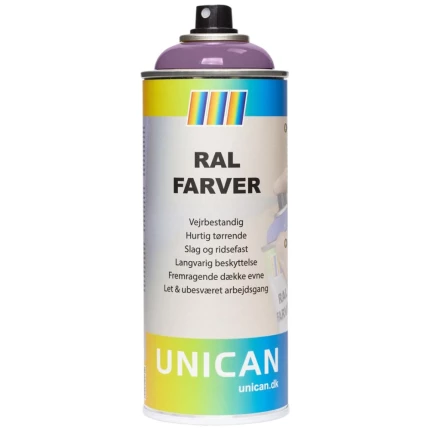 Unican RAL4001 rødlilla spraymaling 400ml Unican RAL4001 rødlilla spraymaling 400ml