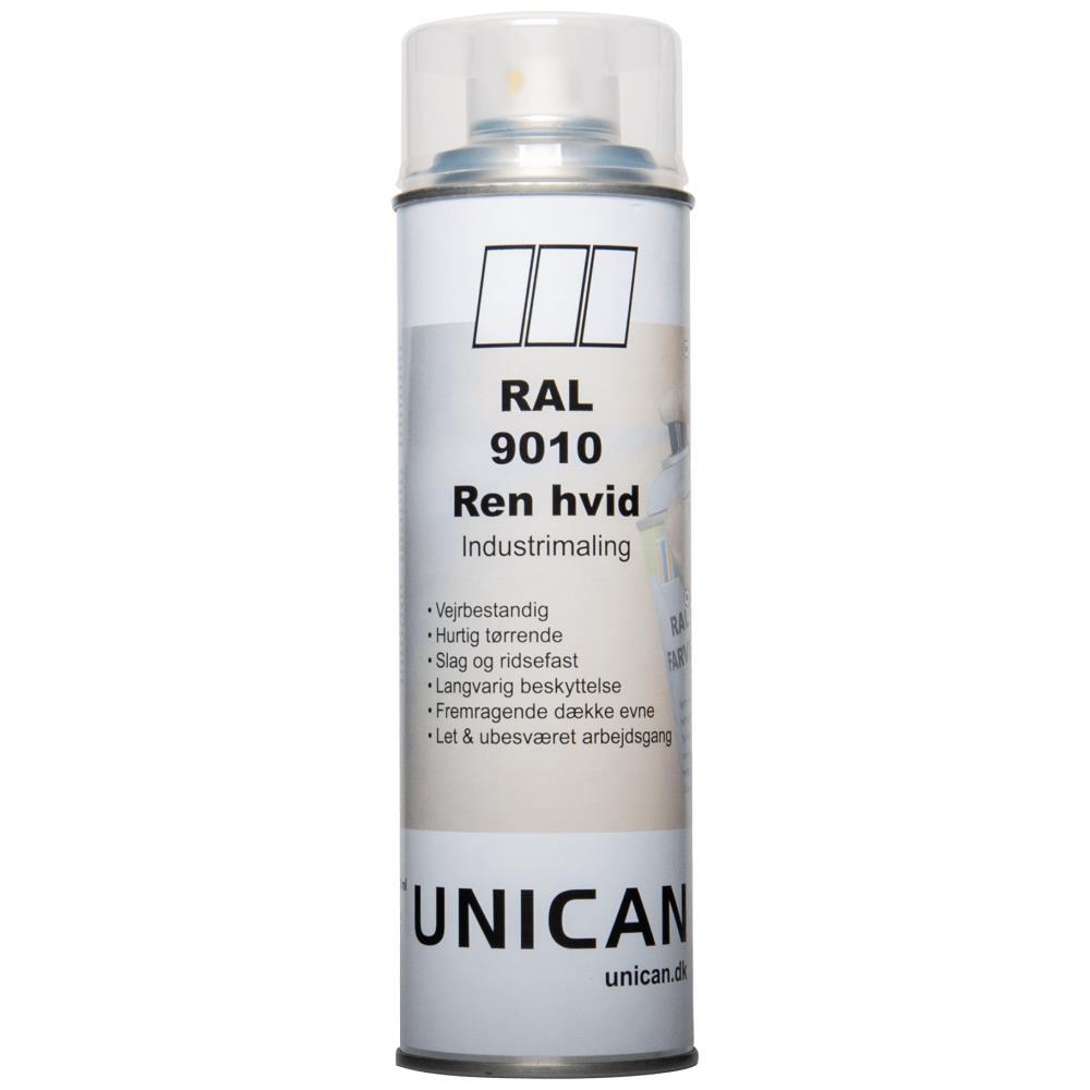 Unican RAL9010 ren hvid spraymaling 500ml Unican RAL9010 ren hvid spraymaling 500ml