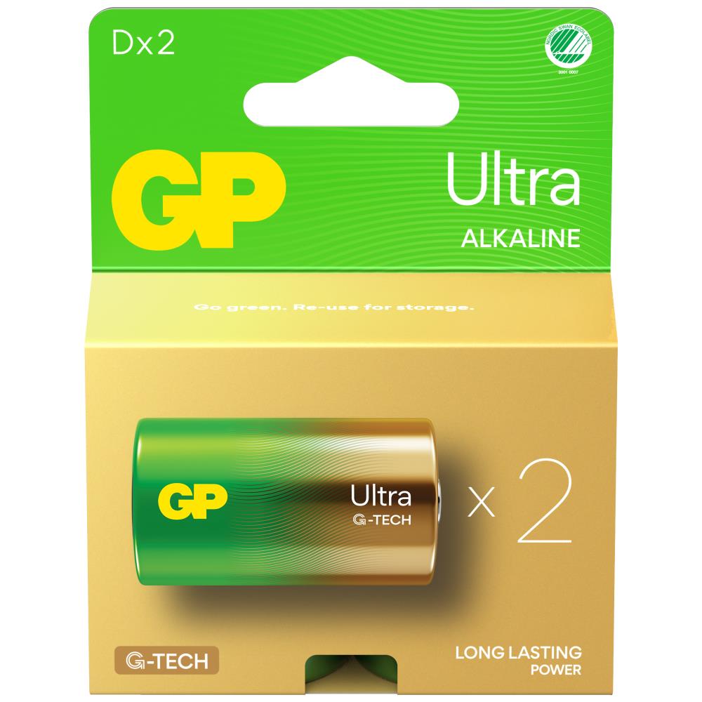 Batteri Ultra Alkaline D 13A/LR20 1,5V, 2 stk Batteri Ultra Alkaline D 13A/LR20 1,5V, 2 stk