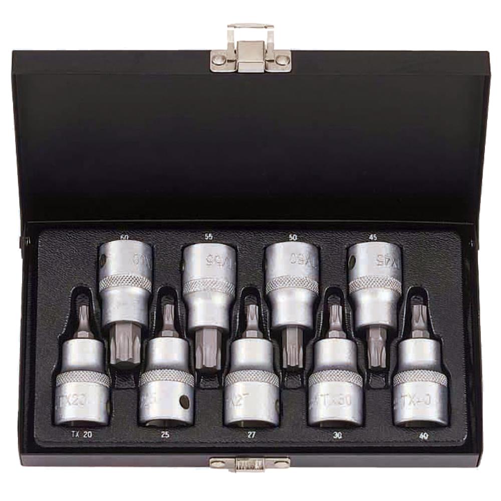Stifttopsæt 1/2″ 4kt, TX 20-60, 9 dele Stifttopsæt 1/2″ 4kt, TX 20-60, 9 dele