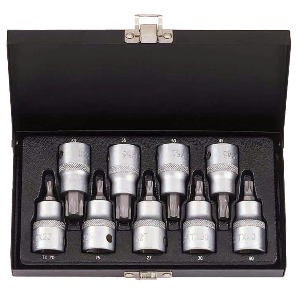 Stifttopsæt 1/2″ 4kt, TX 20-60, 9 dele Stifttopsæt 1/2″ 4kt, TX 20-60, 9 dele