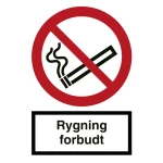 Forbudsskilt plast A4 ‘Rygning forbudt’