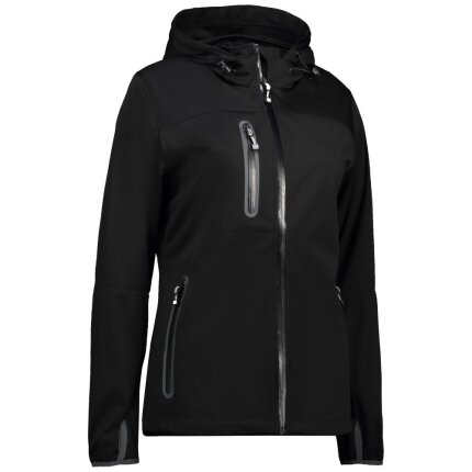 Softshelljakke letvægt m/hætte dame 0876 sort M