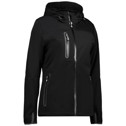 Softshelljakke letvægt m/hætte dame 0876 sort M