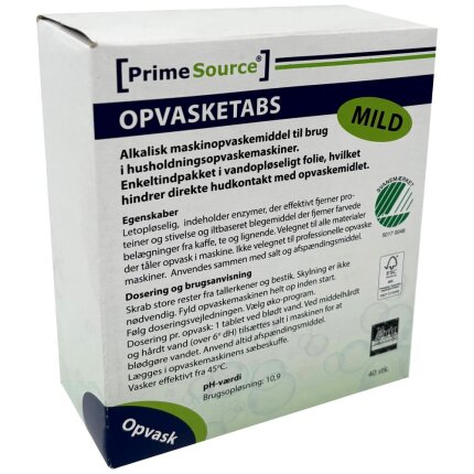 PrimeSource opvasketabs i vandopl. folie, 14×40stk