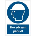 Påbudsskilt plast A4 ‘Hovedværn påbudt’