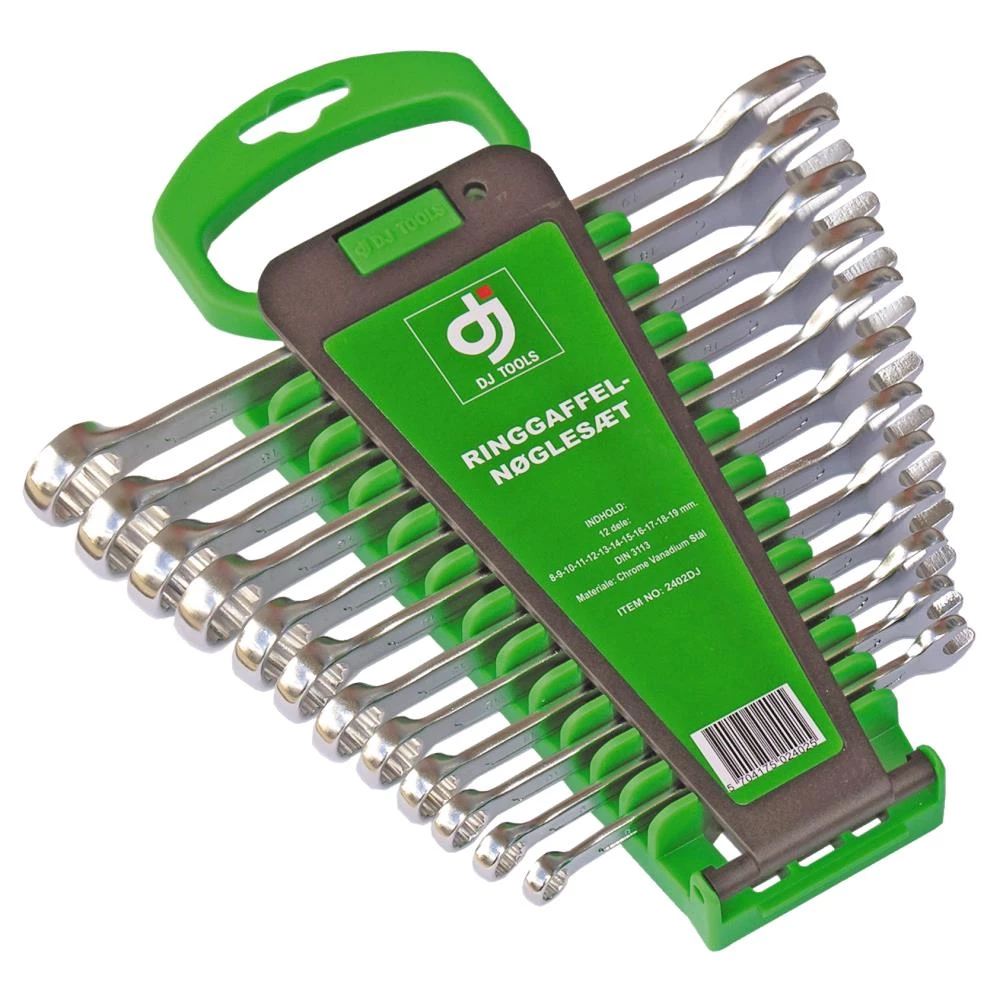 DJ TOOLS ringgaffelnøglesæt 8-19mm 12dele DJ TOOLS ringgaffelnøglesæt 8-19mm 12dele