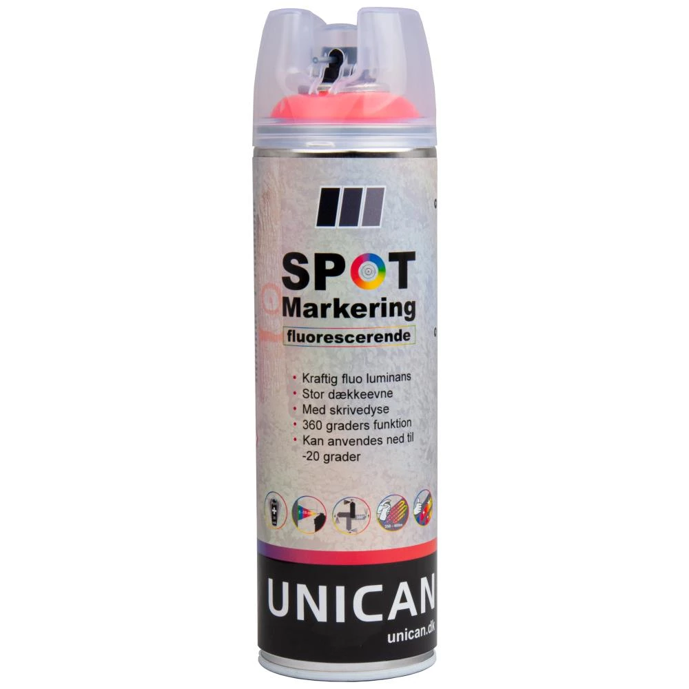 Unican Spot markérspray fluo-rød Unican Spot markérspray fluo-rød