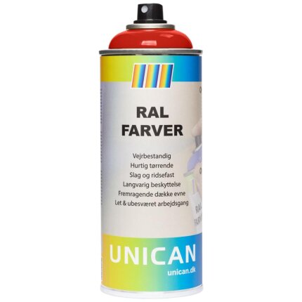 Unican RAL3020 trafikrød spraymaling 400ml