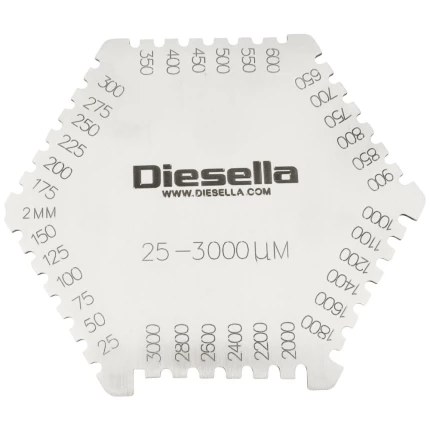 Vådfilmskam stål (Lak-/coatingmåler 25-3000µ)