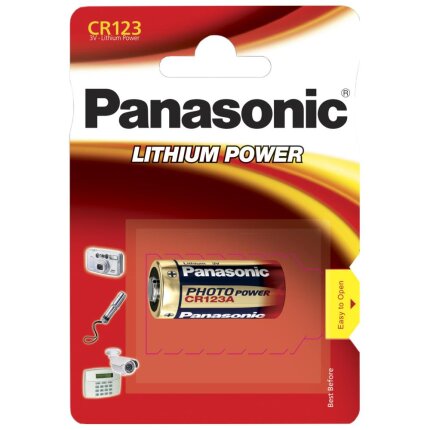 Panasonic fotobatteri lithium CR123A 3V