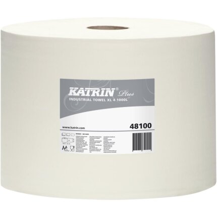 Katrin aftørringsrulle Plus XL4 hvid 26,5cm×360m