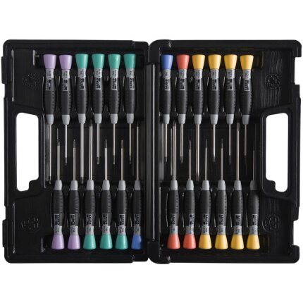 Præcisionsskruetrækkersæt kærv/PH/PZ/TX/HEX 24 del