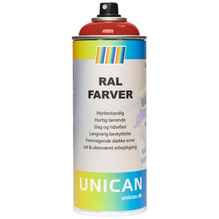 Unican RAL3000 ildrød spraymaling 400ml