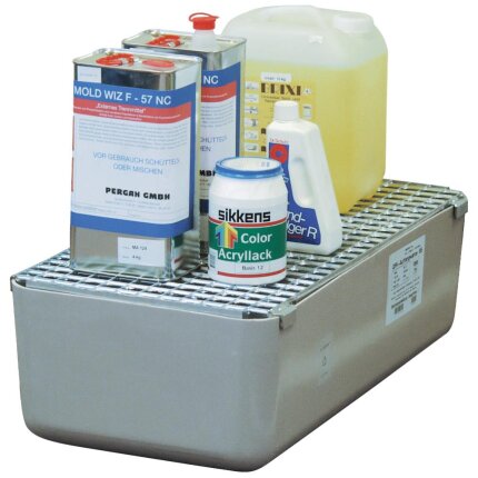 Cemo GFK opsamlingskar m/galv.rist 30lt 82×42×24cm