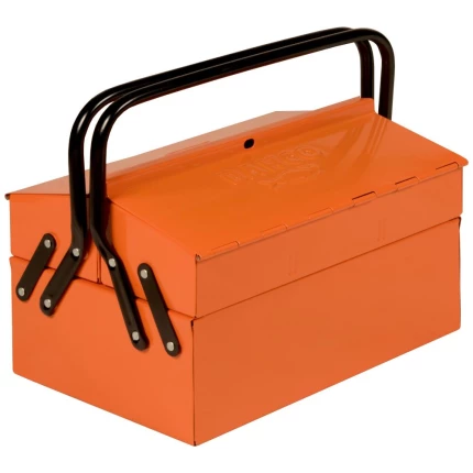 Værktøjskasse m/3-5 rum, metal, låsbår