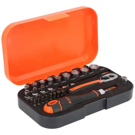 Topnøglesæt m/bits S34MC8H 1/4″, 34 dele