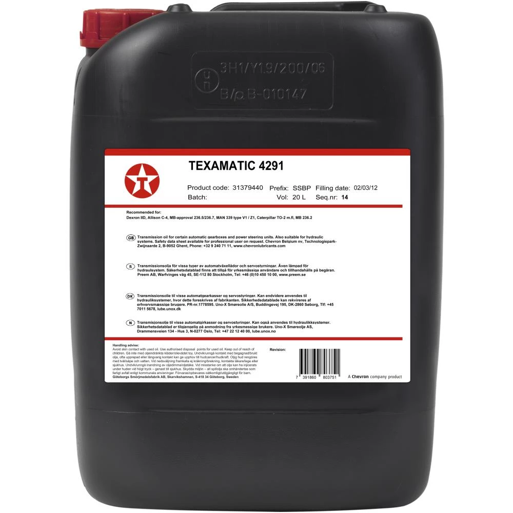 Texamatic transmissionsolie 4291 20 ltr Texamatic transmissionsolie 4291 20 ltr