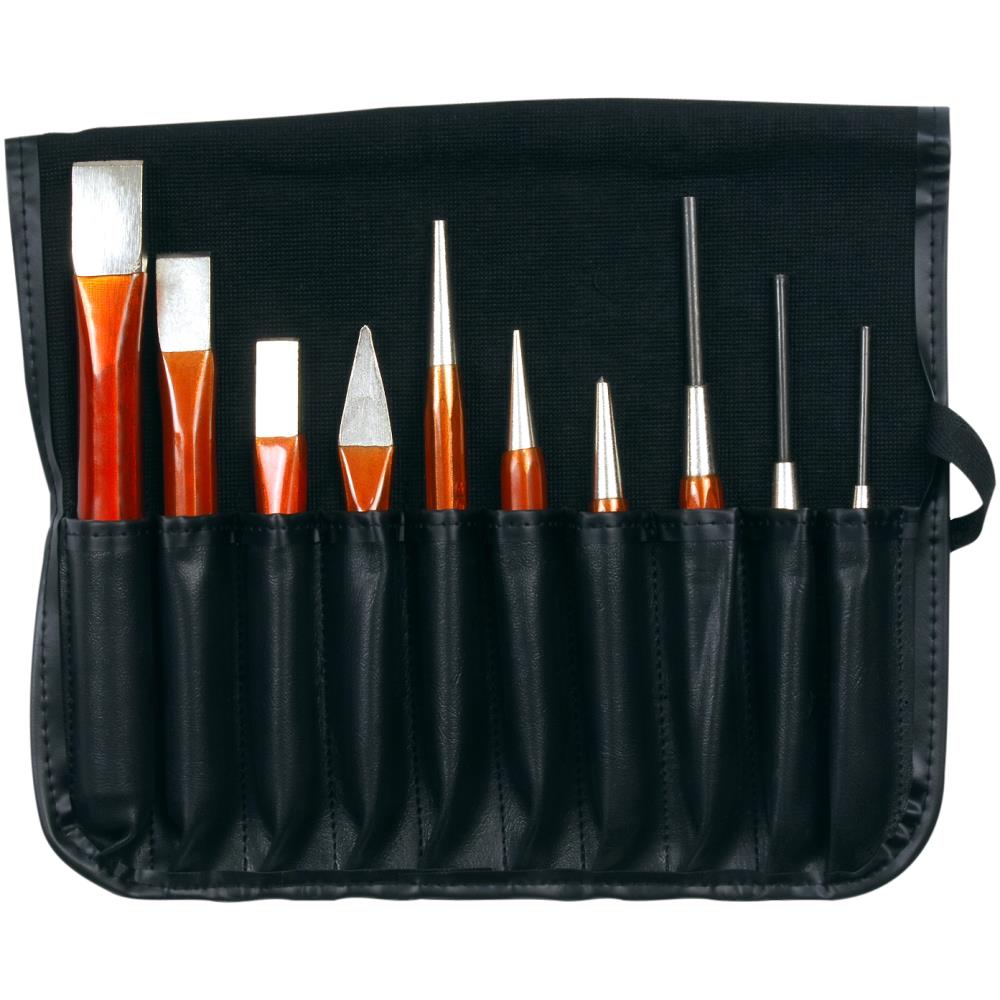 Sæt m/mejsler/dorne/kørner 10 dele Sæt m/mejsler/dorne/kørner 10 dele