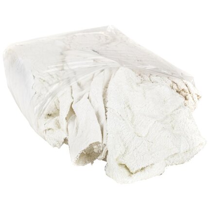 Hvide klude, frottehåndklæder, 10 kg i sæk