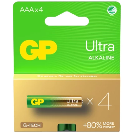 Batteri Ultra Alkaline AAA 24A/LR03 1,5V, 4 stk