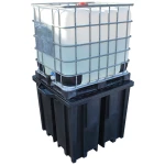 Opsamlingskar t/IBC-tank sort PE, 134×123×109cm