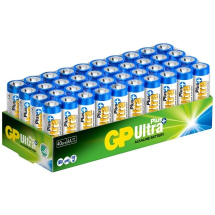 Batteri Ultra+ Alkaline AA 15A/LR6 1,5V 40 stk