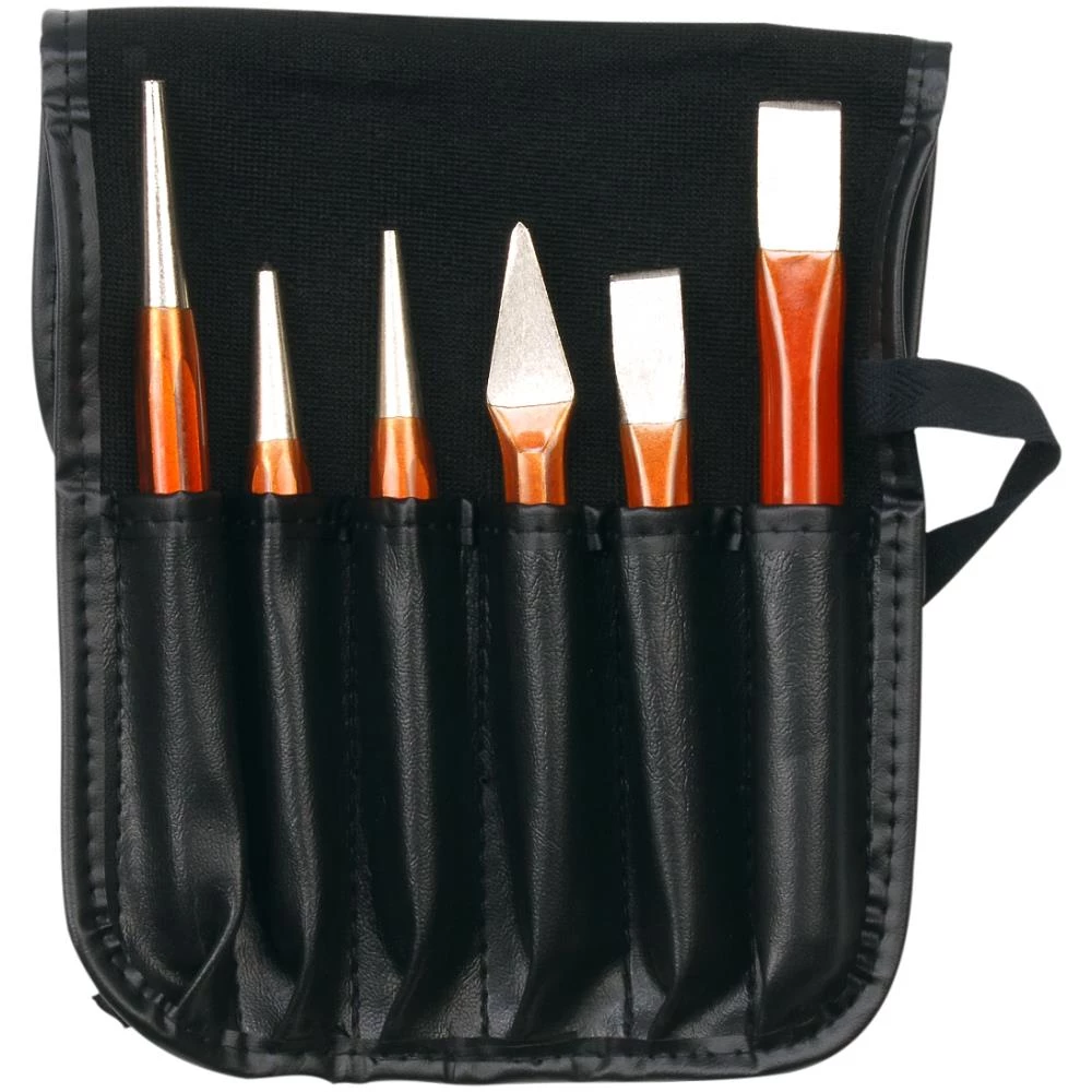 Sæt m/mejsler/dorne/kørner 6 dele Sæt m/mejsler/dorne/kørner 6 dele