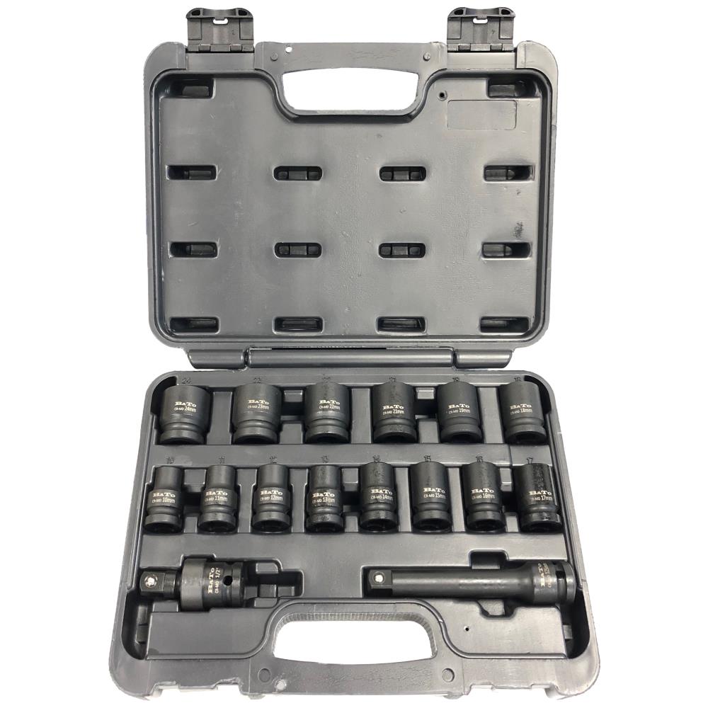 Krafttopsæt 1/2″ 4kt 10-24mm, 16 dele Krafttopsæt 1/2″ 4kt 10-24mm, 16 dele