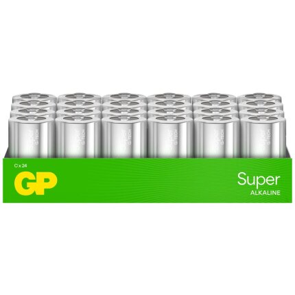 Batteri Super Alkaline C 14A/LR14 1,5V, 24 stk