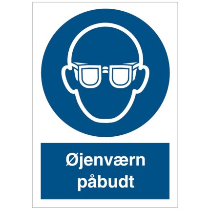 Påbudsskilt plast A4 ‘Øjenværn påbudt’