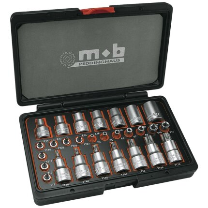 Topsæt 1/4+1/2″ E-Torx+Torx 28 dele