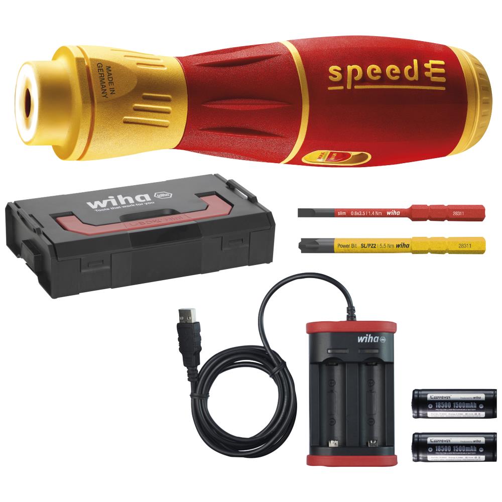 Wiha el-skruetrækker SpeedE ll electric m/2 bits Wiha el-skruetrækker SpeedE ll electric m/2 bits