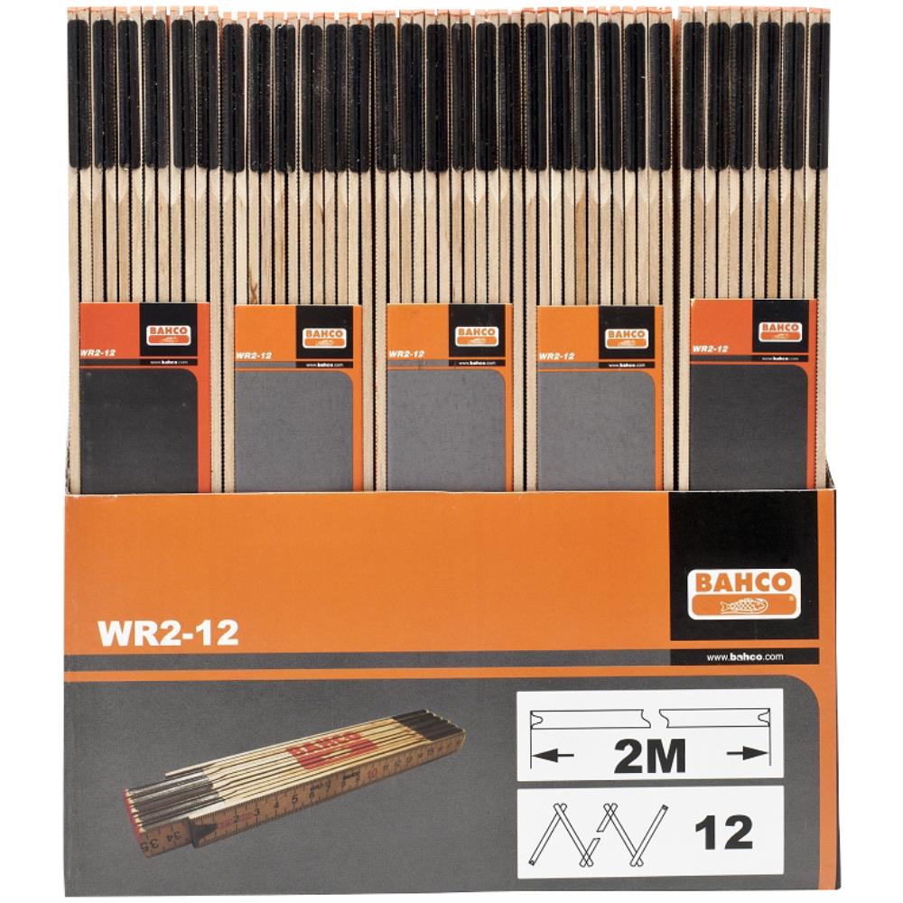 Tommestok træ 2 mtr 12 led WR2-12 Tommestok træ 2 mtr 12 led WR2-12