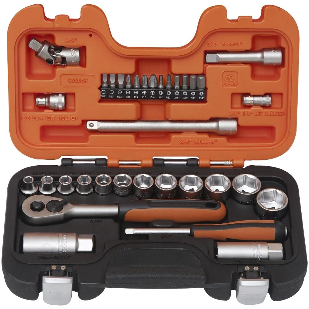 Topnøglesæt tomme 3/8″ firk. S330AF Topnøglesæt tomme 3/8″ firk. S330AF