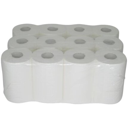 Mini håndklæderl. 1-lags cell. hvid nyfiber m/hyls