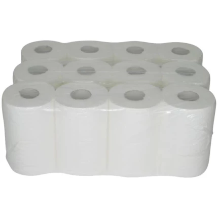 Mini håndklæderl. 1-lags cell. hvid nyfiber m/hyls