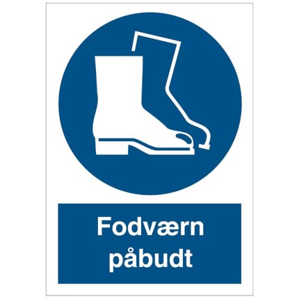 Påbudsskilt plast A4 ‘fodværn påbudt’