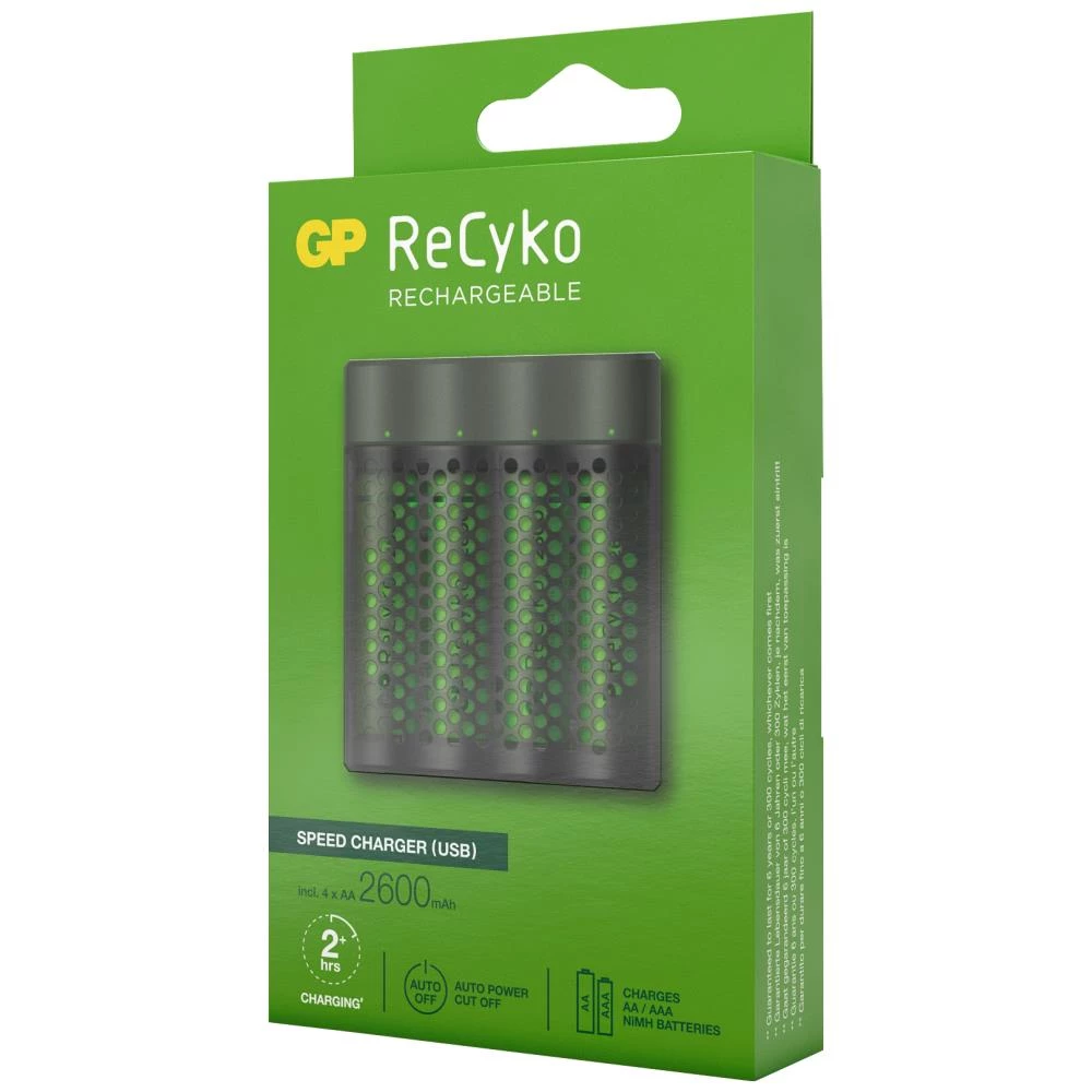 ReCyko oplader M451 inkl. 4×2100mAh AA batterier ReCyko oplader M451 inkl. 4×2100mAh AA batterier