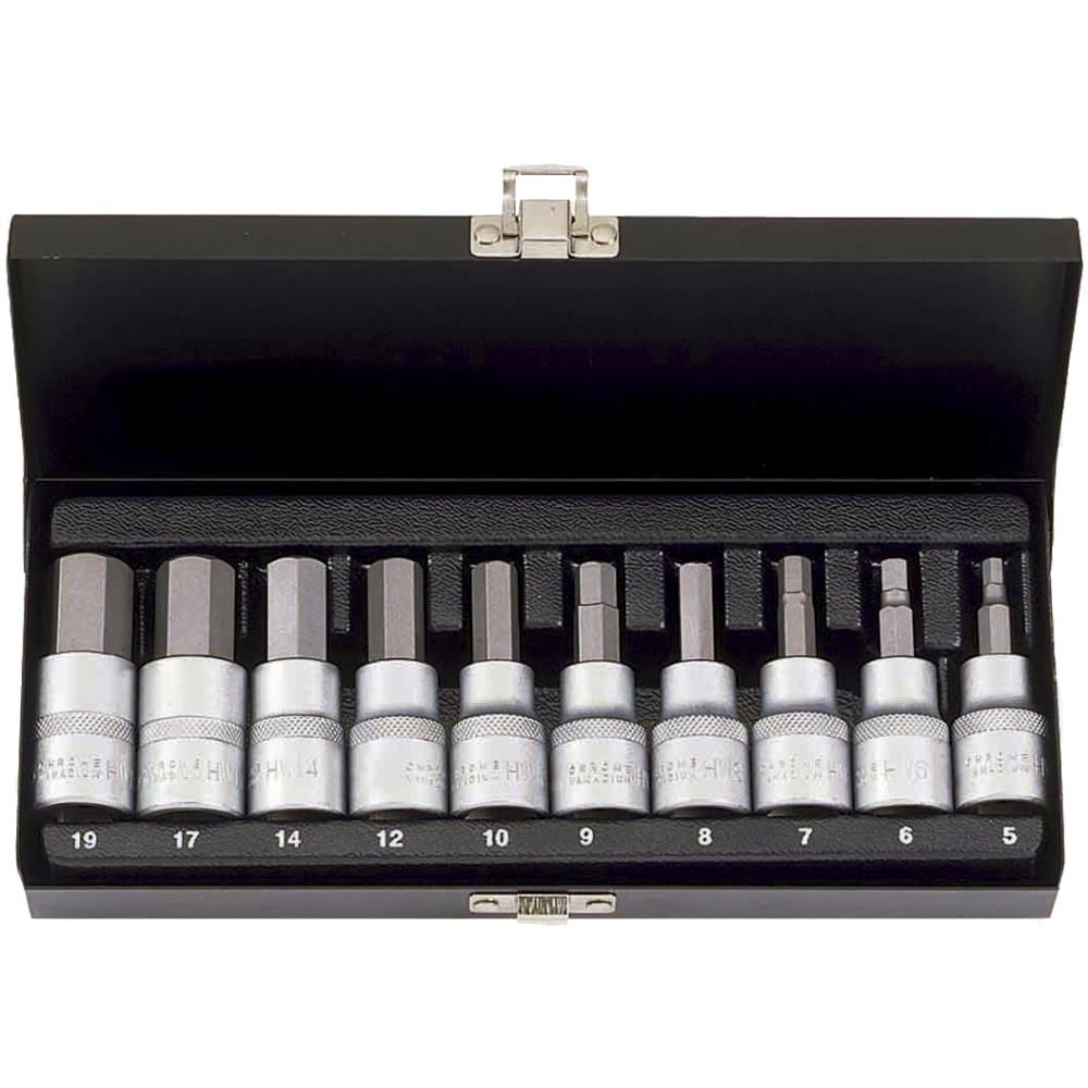Stifttopsæt 1/2″ 4kt, Inhex 5-19 mm, 10 dele Stifttopsæt 1/2″ 4kt, Inhex 5-19 mm, 10 dele
