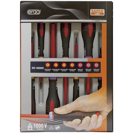 Ergo skruetrækkersæt VDE 1000V kærv/PZ, 7 dele