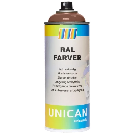 Unican RAL8002 signalbrun spraymaling 400ml