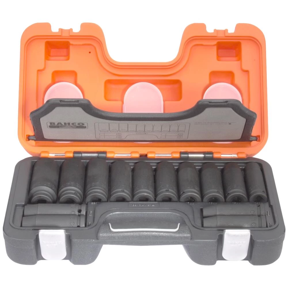 Slagtoppesæt 1/2″ 10-27 mm lang 14 dele Slagtoppesæt 1/2″ 10-27 mm lang 14 dele