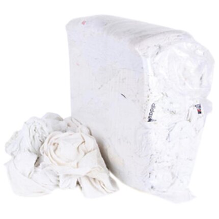 Hvide klude, tricot 1, 10 kg i sæk