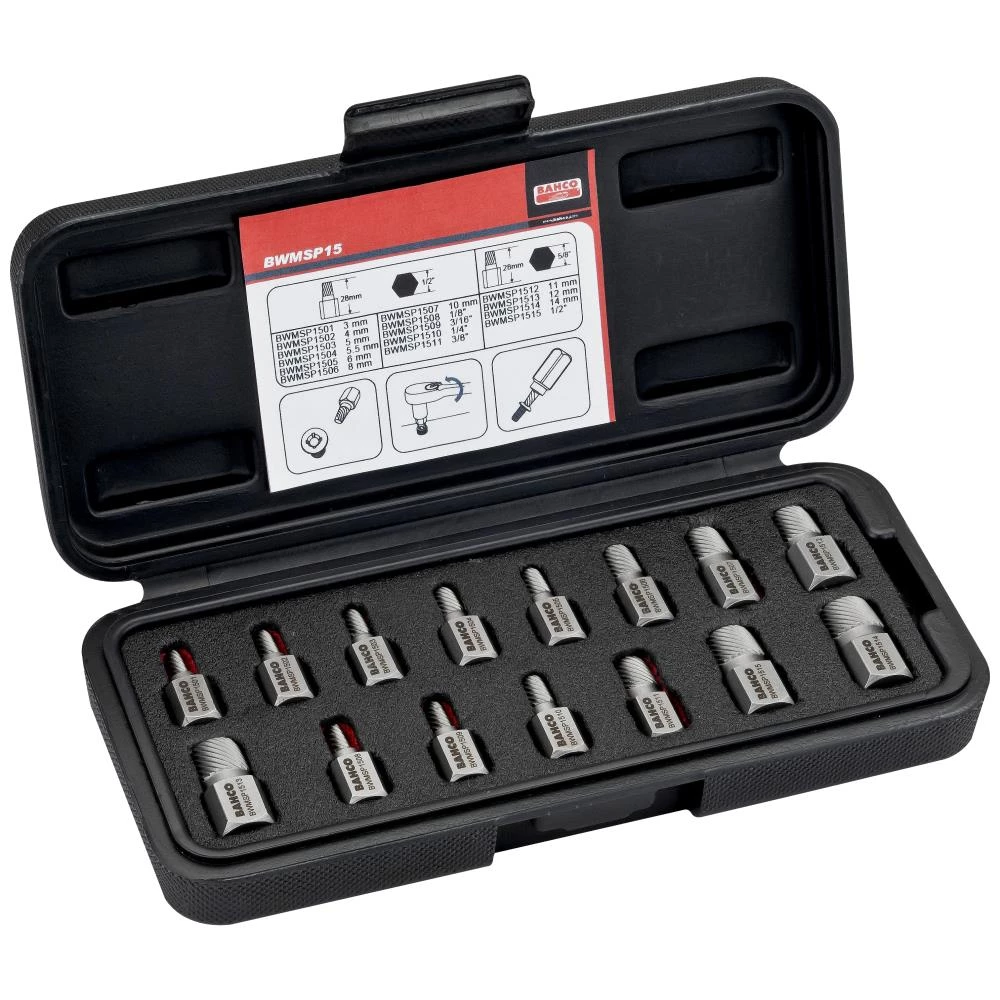 Skrueudtrækkersæt 15 dele Skrueudtrækkersæt 15 dele