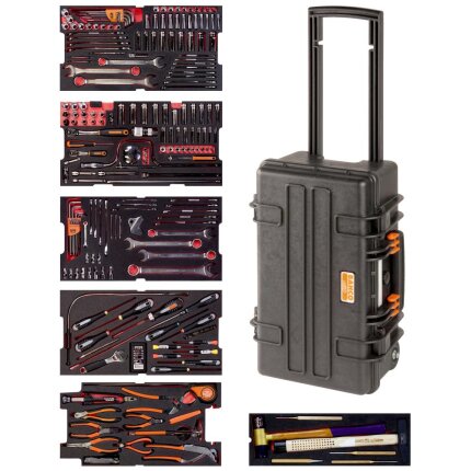 Værktøjskasse t/flyindustri, indhold 240 dele