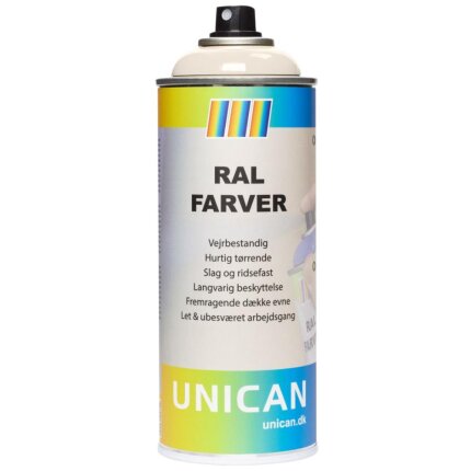 Unican RAL9001 cremehvid spraymaling 400ml Unican RAL9001 cremehvid spraymaling 400ml