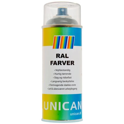 Unican RAL9007 gråaluminium spraymaling 400ml Unican RAL9007 gråaluminium spraymaling 400ml